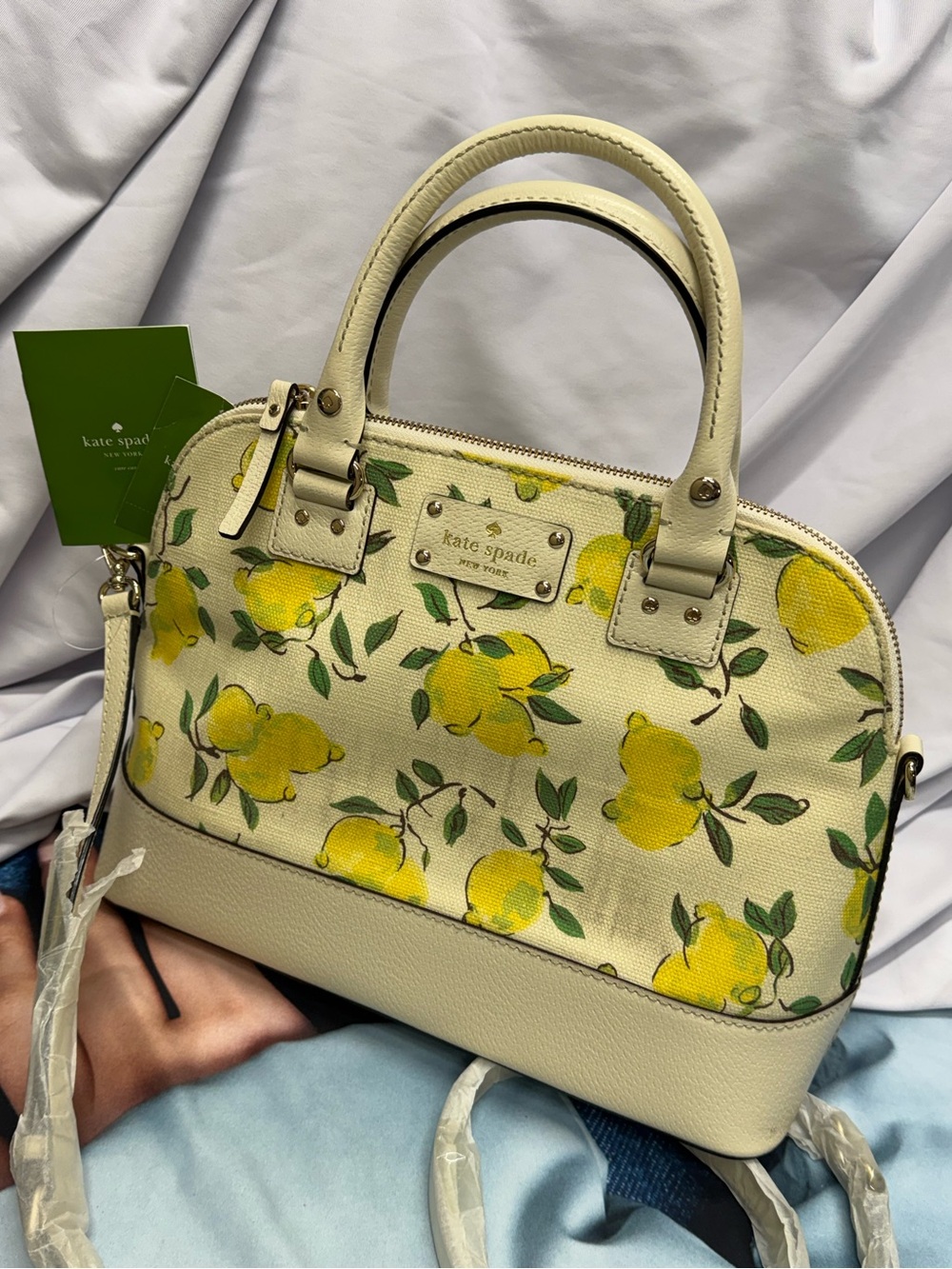 (new+tag) Kate Spade New York Rachelle Satchel Handbag Wellesley Lemon Print